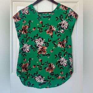 Lily White Green Floral Blouse